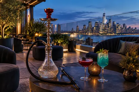 Luxury rooftop hookah and cocktail lounge concept